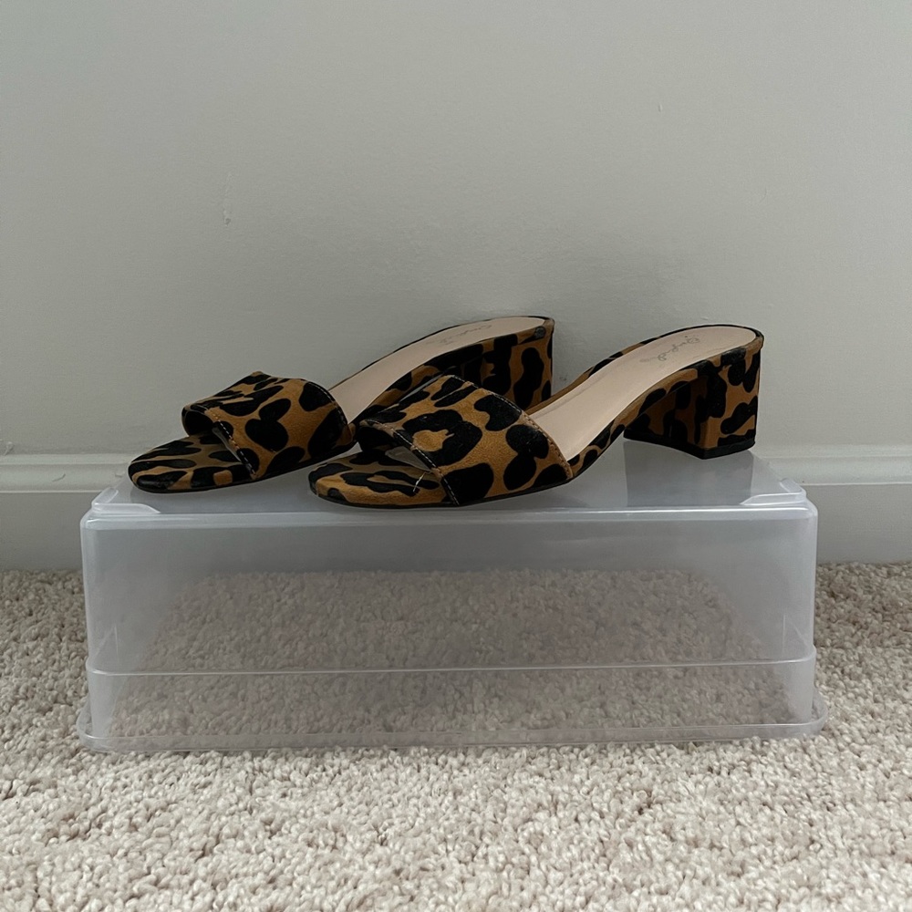 Qupid Leopard Print Sandal